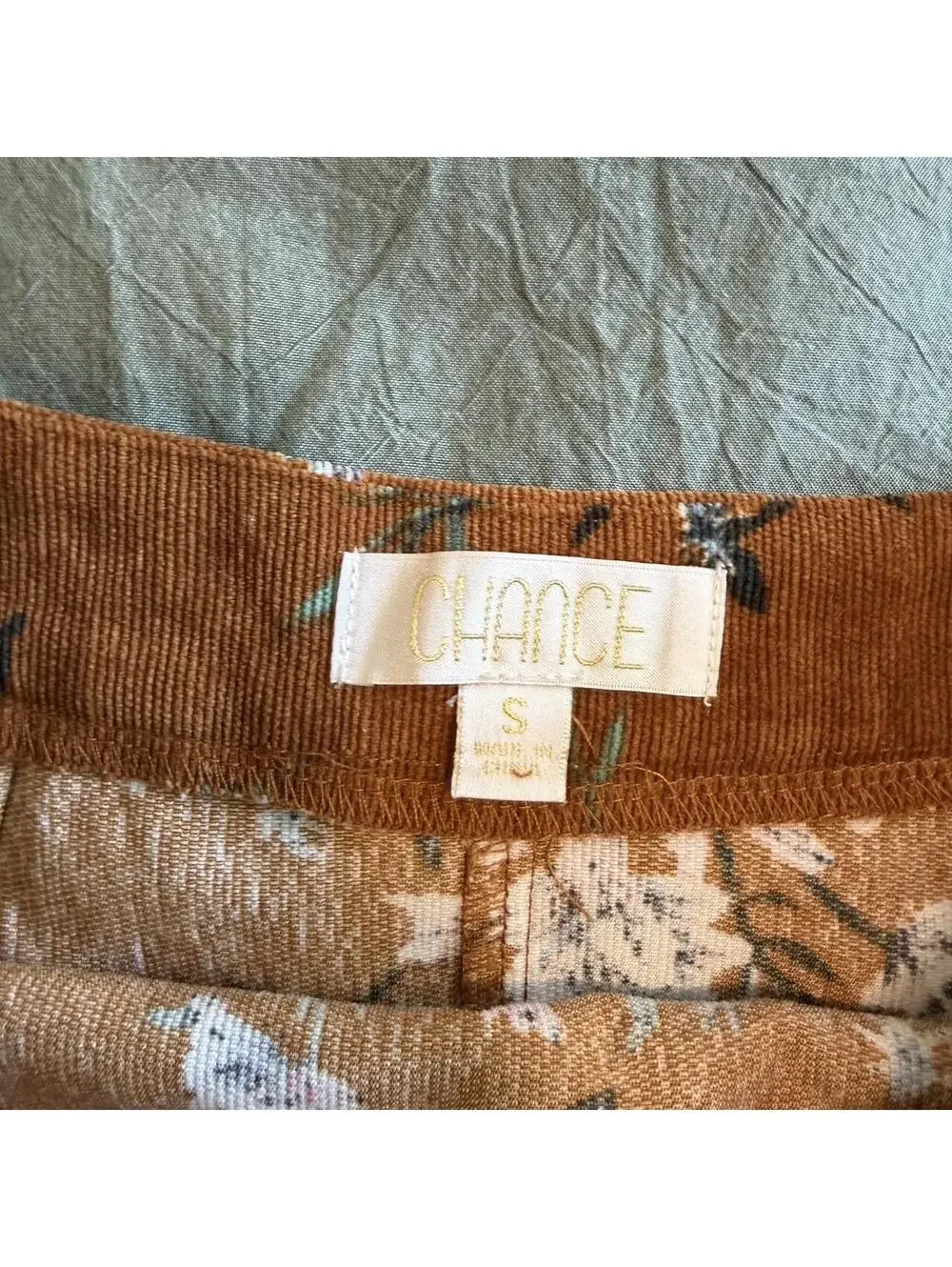 brown suede floral mini skirt